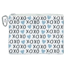 Xo Valentines Day Pattern Canvas Cosmetic Bag (xl) by Valentinaart