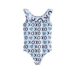 Xo Valentines Day Pattern Kids  Frill Swimsuit by Valentinaart