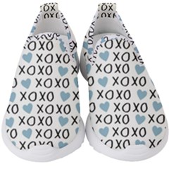 Xo Valentines Day Pattern Kids  Slip On Sneakers