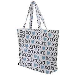 Xo Valentines Day Pattern Zip Up Canvas Bag