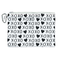 Xo Valentines Day Pattern Canvas Cosmetic Bag (xl) by Valentinaart