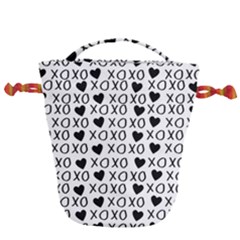 Xo Valentines Day Pattern Drawstring Bucket Bag by Valentinaart