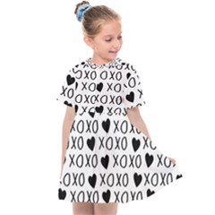 Xo Valentines Day Pattern Kids  Sailor Dress by Valentinaart