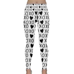 Xo Valentines Day Pattern Lightweight Velour Classic Yoga Leggings by Valentinaart