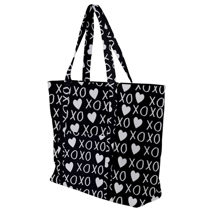 XO Valentines day pattern Zip Up Canvas Bag