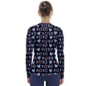 XO Valentines day pattern V-Neck Long Sleeve Top View2