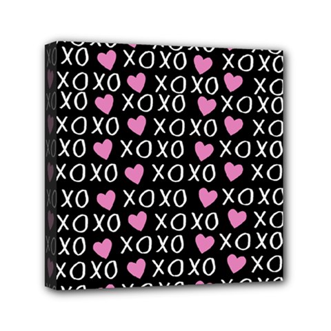 Xo Valentines Day Pattern Mini Canvas 6  X 6  (stretched) by Valentinaart