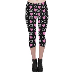 Xo Valentines Day Pattern Capri Leggings  by Valentinaart