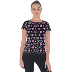 Xo Valentines Day Pattern Short Sleeve Sports Top  by Valentinaart