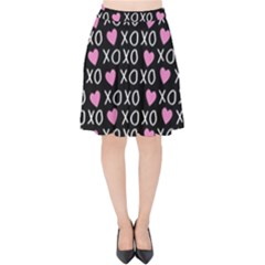 Xo Valentines Day Pattern Velvet High Waist Skirt by Valentinaart