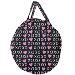 Xo Valentines Day Pattern Giant Round Zipper Tote by Valentinaart