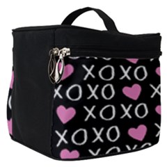 Xo Valentines Day Pattern Make Up Travel Bag (small) by Valentinaart