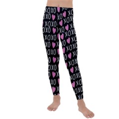 Xo Valentines Day Pattern Kids  Lightweight Velour Leggings by Valentinaart