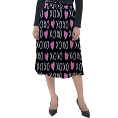 Xo Valentines Day Pattern Classic Velour Midi Skirt 