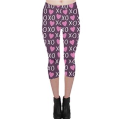 Xo Valentines Day Pattern Capri Leggings  by Valentinaart