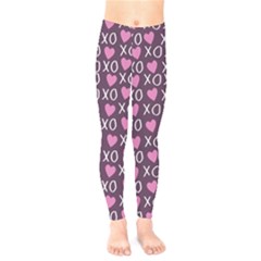 Xo Valentines Day Pattern Kids  Legging by Valentinaart