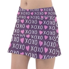 Xo Valentines Day Pattern Tennis Skirt by Valentinaart