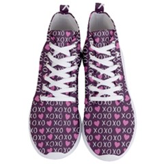 Xo Valentines Day Pattern Men s Lightweight High Top Sneakers by Valentinaart