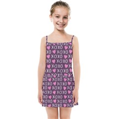 Xo Valentines Day Pattern Kids  Summer Sun Dress by Valentinaart