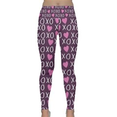 Xo Valentines Day Pattern Lightweight Velour Classic Yoga Leggings by Valentinaart