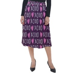 Xo Valentines Day Pattern Classic Velour Midi Skirt 