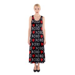 Xo Valentines Day Pattern Sleeveless Maxi Dress