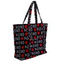 XO Valentines day pattern Zip Up Canvas Bag View2