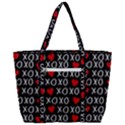 XO Valentines day pattern Zip Up Canvas Bag View3