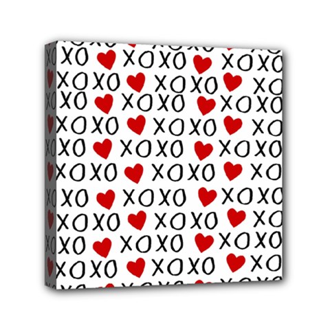 Xo Valentines Day Pattern Mini Canvas 6  X 6  (stretched) by Valentinaart