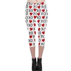 Xo Valentines Day Pattern Capri Leggings  by Valentinaart