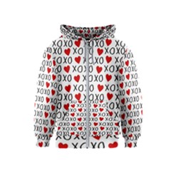 Xo Valentines Day Pattern Kids  Zipper Hoodie by Valentinaart