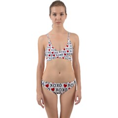 Xo Valentines Day Pattern Wrap Around Bikini Set by Valentinaart