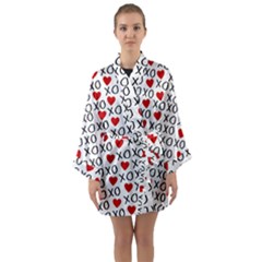 Xo Valentines Day Pattern Long Sleeve Kimono Robe by Valentinaart