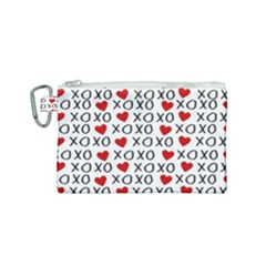 Xo Valentines Day Pattern Canvas Cosmetic Bag (small) by Valentinaart