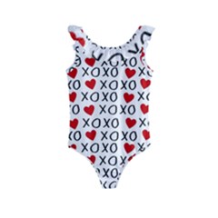 Xo Valentines Day Pattern Kids  Frill Swimsuit by Valentinaart