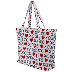 Xo Valentines Day Pattern Zip Up Canvas Bag