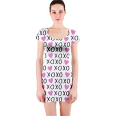 Xo Valentines Day Pattern Short Sleeve Bodycon Dress by Valentinaart