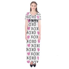 Xo Valentines Day Pattern Short Sleeve Maxi Dress by Valentinaart