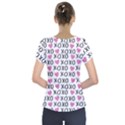 XO Valentines day pattern Short Sleeve Front Detail Top View2