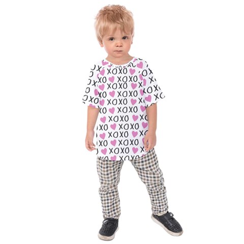 Xo Valentines Day Pattern Kids  Raglan Tee by Valentinaart