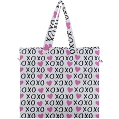 Xo Valentines Day Pattern Canvas Travel Bag by Valentinaart