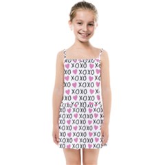 Xo Valentines Day Pattern Kids  Summer Sun Dress by Valentinaart