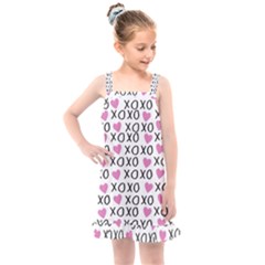 Xo Valentines Day Pattern Kids  Overall Dress by Valentinaart