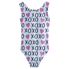 Xo Valentines Day Pattern Kids  Cut-out Back One Piece Swimsuit by Valentinaart