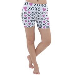 Xo Valentines Day Pattern Lightweight Velour Yoga Shorts by Valentinaart