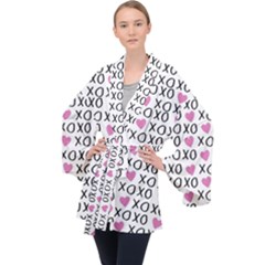 Xo Valentines Day Pattern Velvet Kimono Robe by Valentinaart