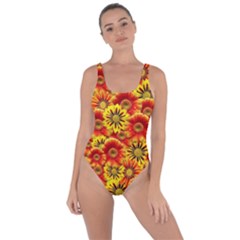 Brilliant Orange And Yellow Daisies Bring Sexy Back Swimsuit by retrotoomoderndesigns