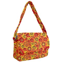 Brilliant Orange And Yellow Daisies Courier Bag by retrotoomoderndesigns