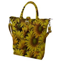 Surreal Sunflowers Buckle Top Tote Bag by retrotoomoderndesigns