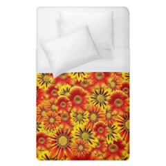 Brilliant Orange And Yellow Daisies Duvet Cover (single Size) by retrotoomoderndesigns